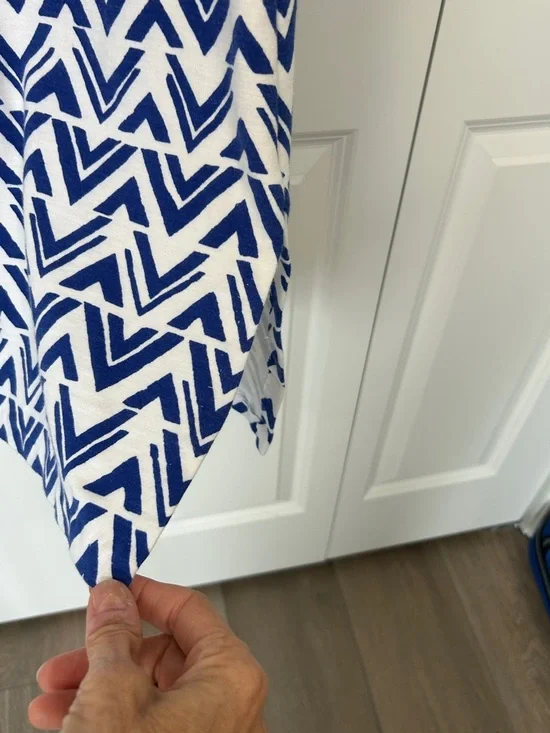 Hatley Blue and White Chevron Long Sleeve Dress - Picture 8 of 9